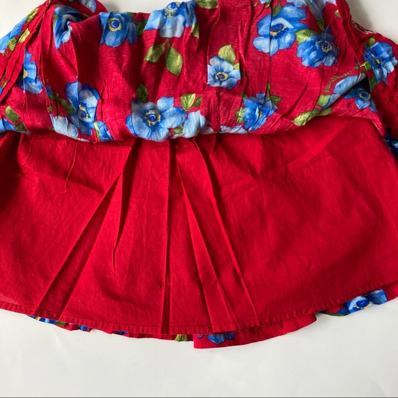 Hollister Red Floral Mini Circle Skirt - Picture 2 of 4